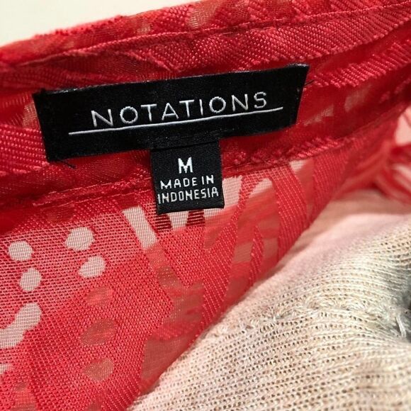 Notations Sheer Coral Button-up Medium - Picture 3 of 3